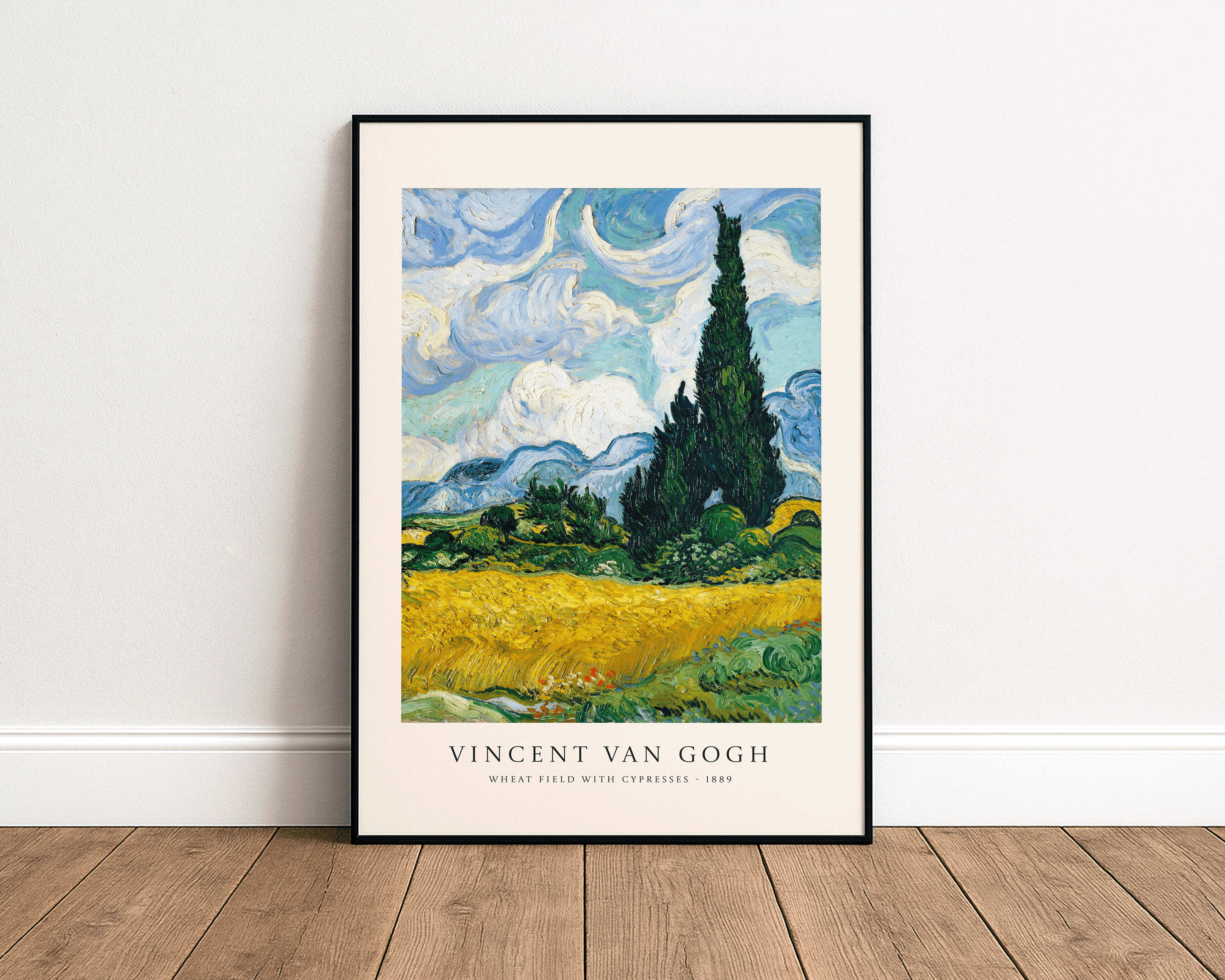 Wheat Field with Cypresses 1889 – Vincent van Gogh Art Print