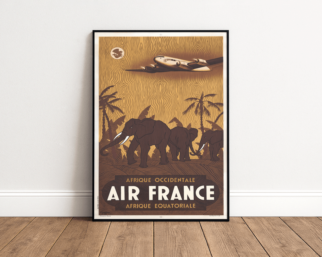 AFRICA TRAVEL POSTER – AIR FRANCE VINTAGE AIRLINE WALL ART