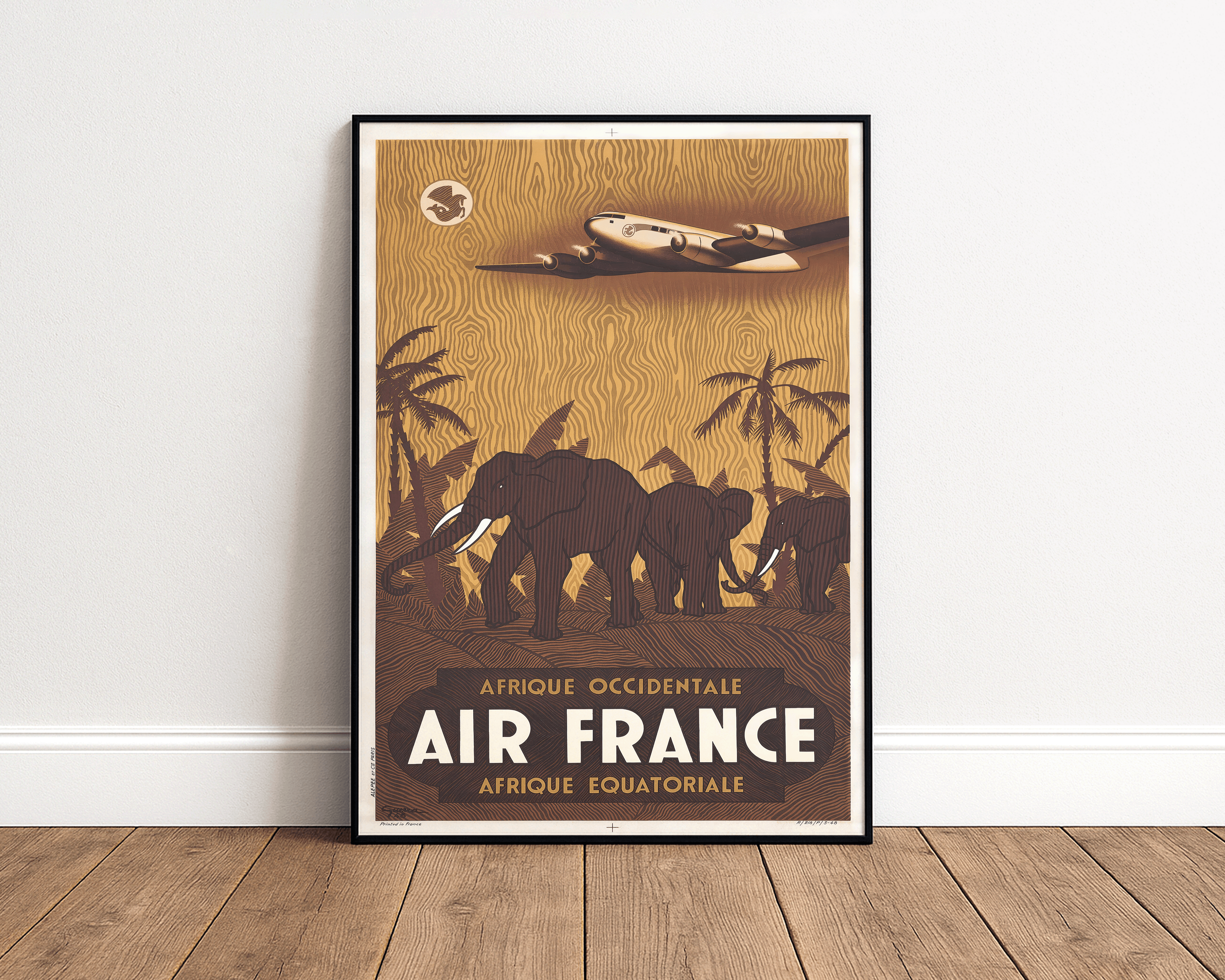 AFRICA TRAVEL POSTER – AIR FRANCE VINTAGE AIRLINE WALL ART