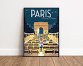 PARIS CHAMPS-ÉLYSÉES VINTAGE TRAVEL POSTER – ARC DE TRIOMPHE