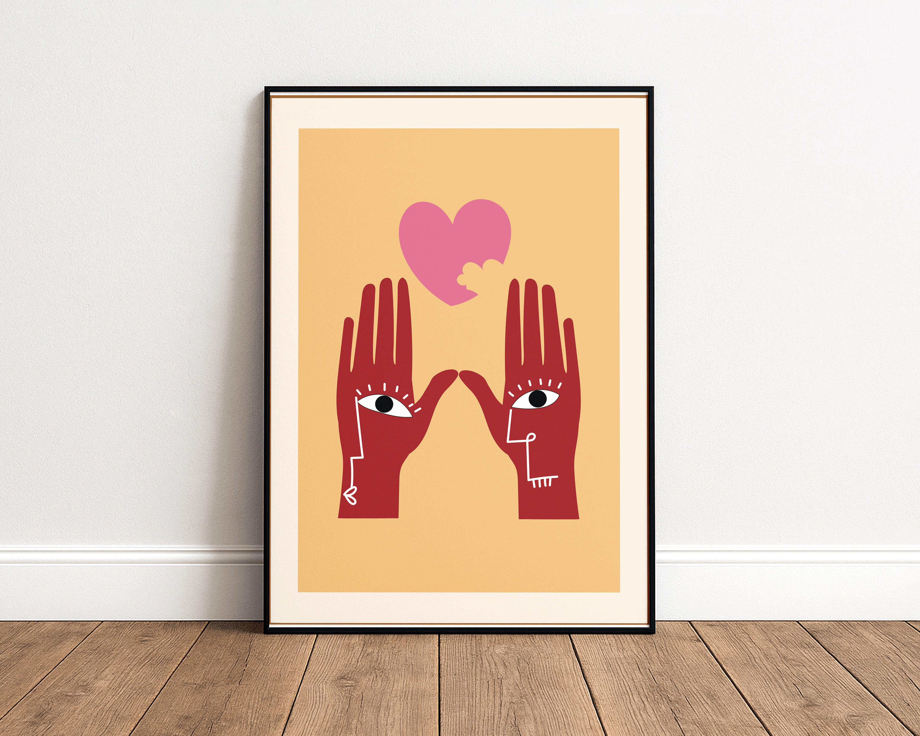 Abstract Hands & Heart – Matisse Inspired Modern Art Print