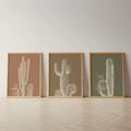 DESERT CACTUS WALL ART SET – BOHO SOUTHWESTERN NEUTRAL PRINTS