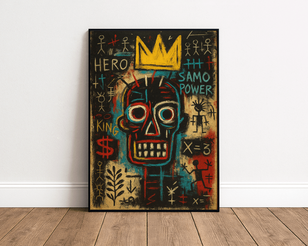 SAMO Hero Crown – Basquiat Inspired Neo-Expressionist Graffiti Wall Art