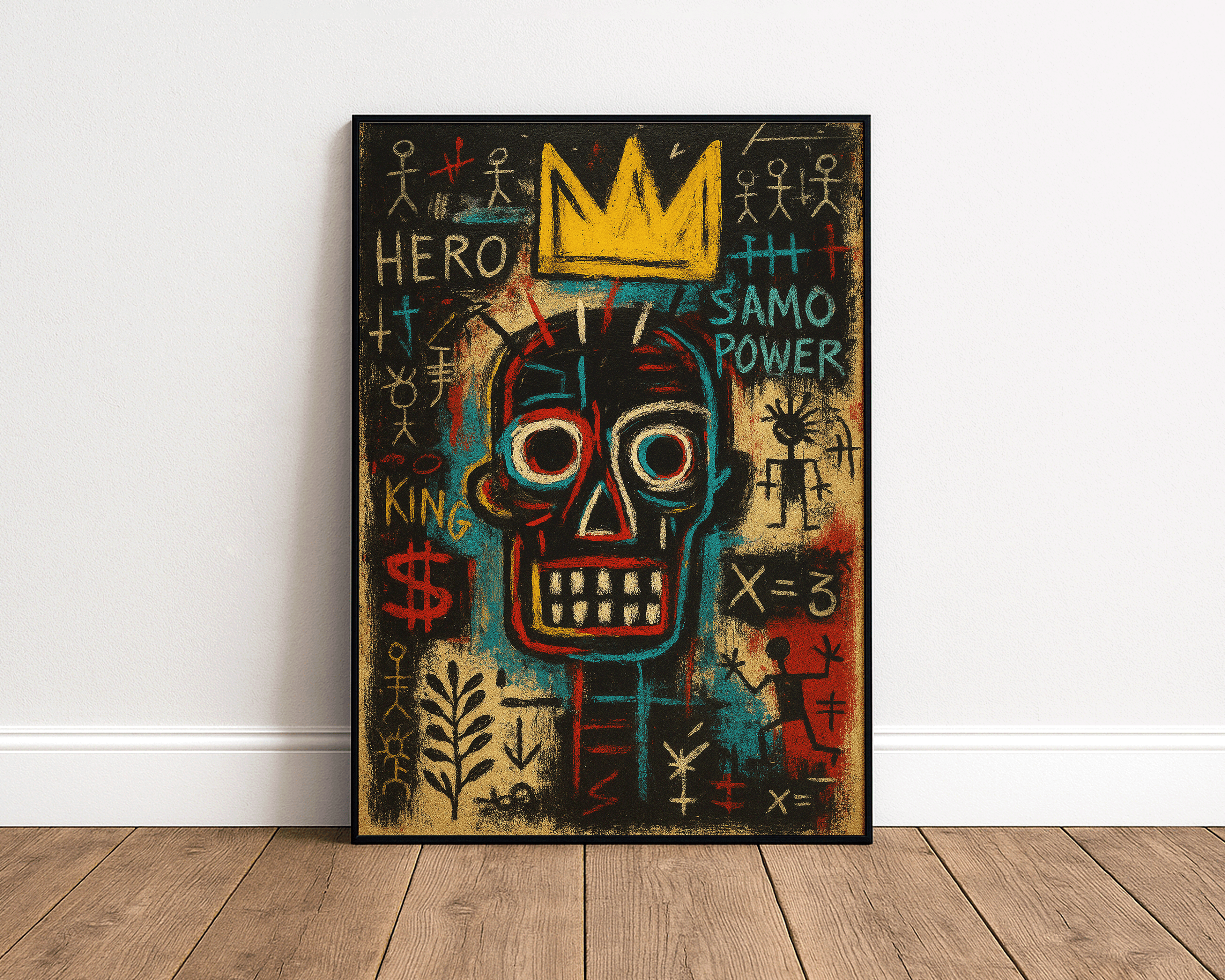 SAMO Hero Crown – Basquiat Inspired Neo-Expressionist Graffiti Wall Art