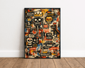 Basquiat Inspired Art Is King – Urban Skull Graffiti Wall Art