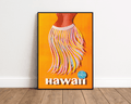 HAWAII VINTAGE PAN AM TRAVEL POSTER – HULA SKIRT MID-CENTURY