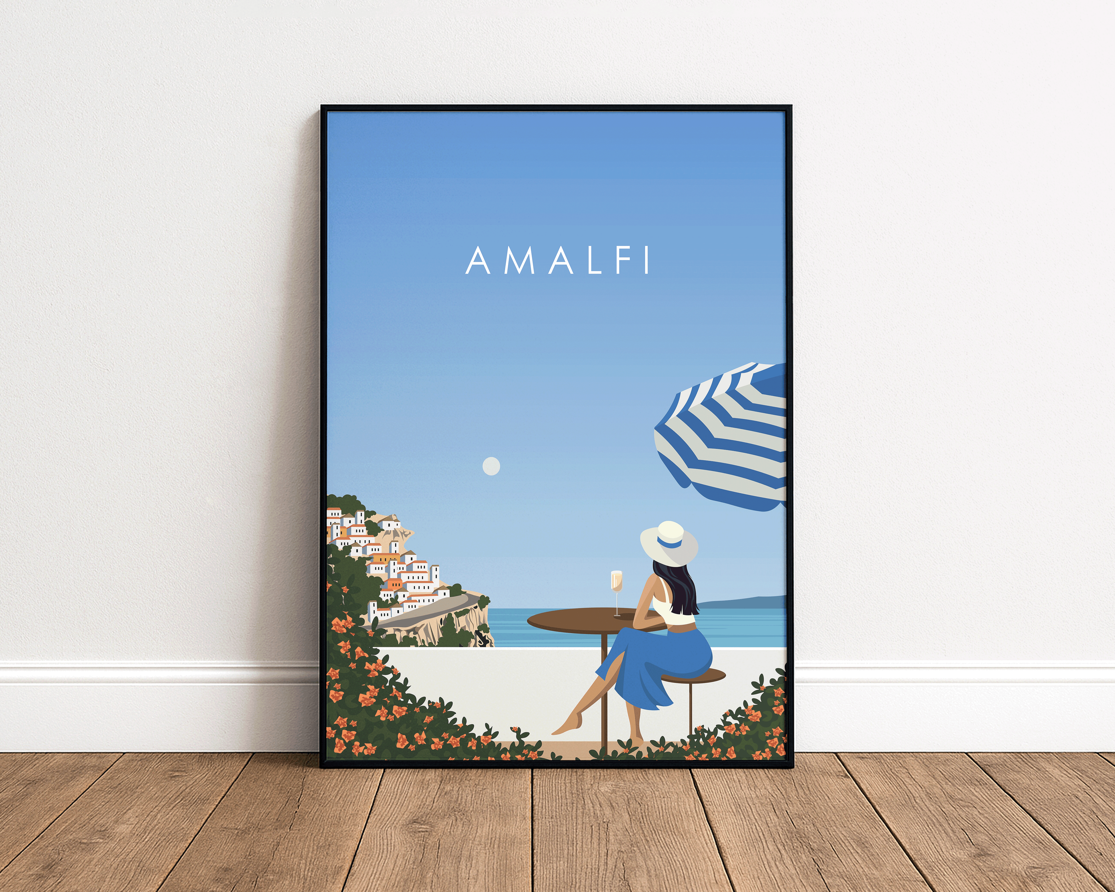 Amalfi Coast Travel Print – Italy Coastal Wall Art