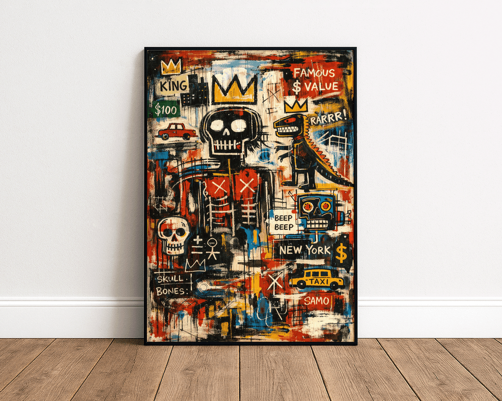 Basquiat Inspired Skull King – New York Street Art Print