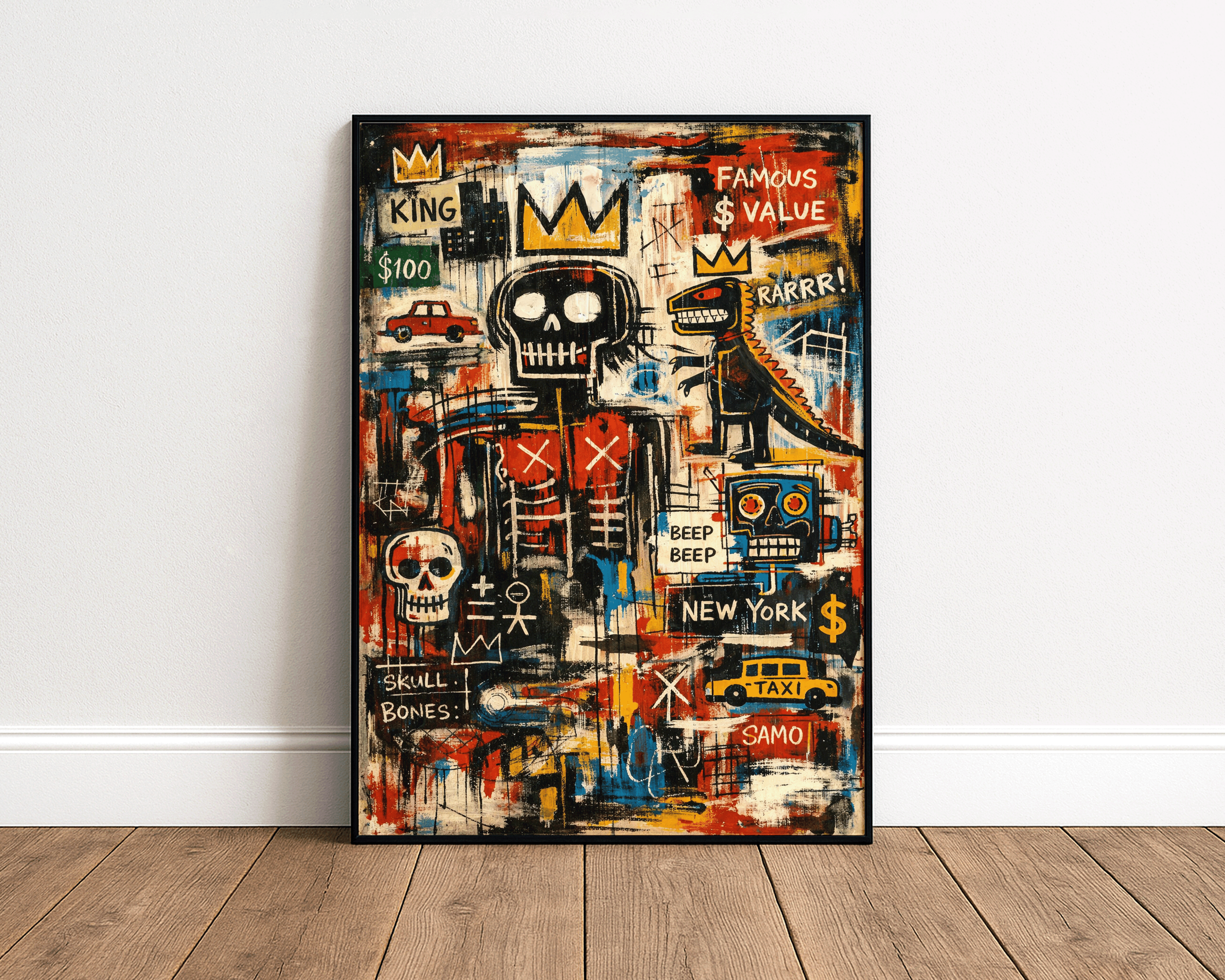Basquiat Inspired Skull King – New York Street Art Print