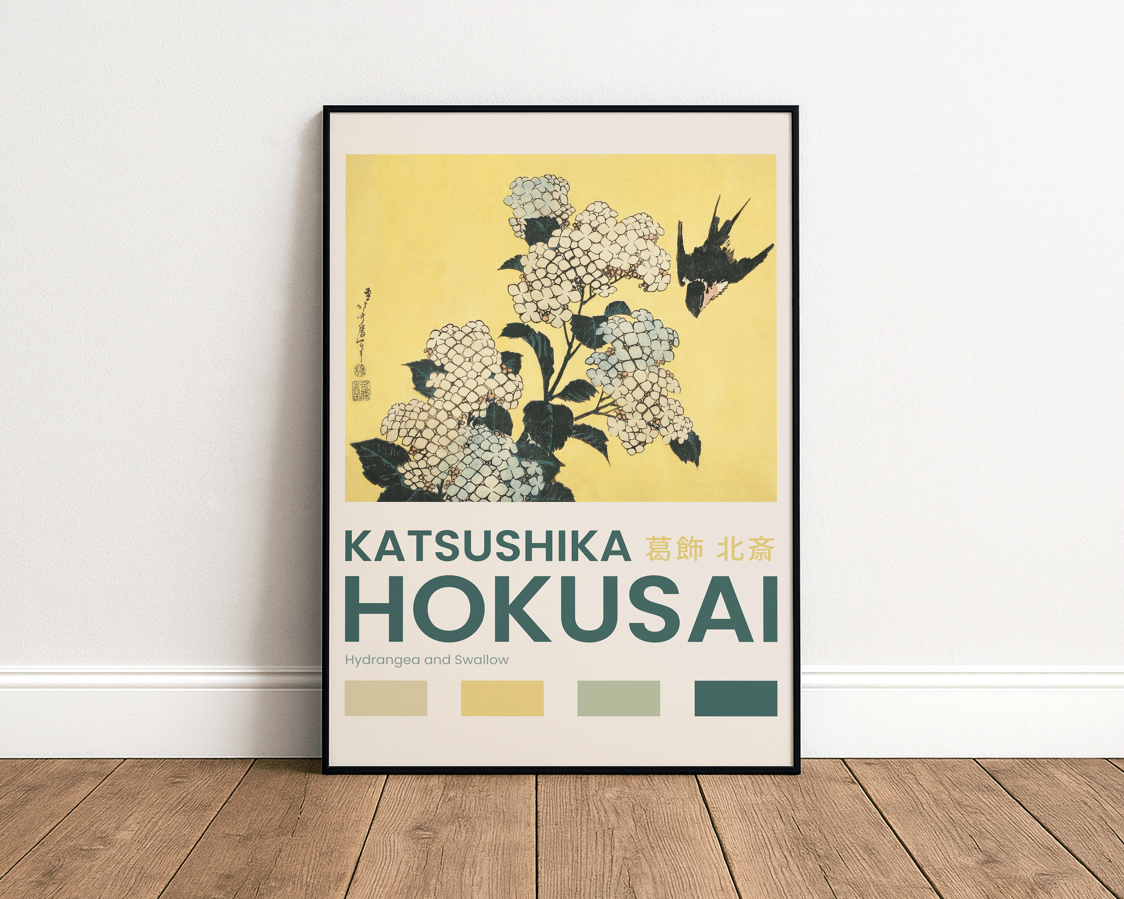 Hydrangea and Swallow – Japanese Ukiyo-e Art Print