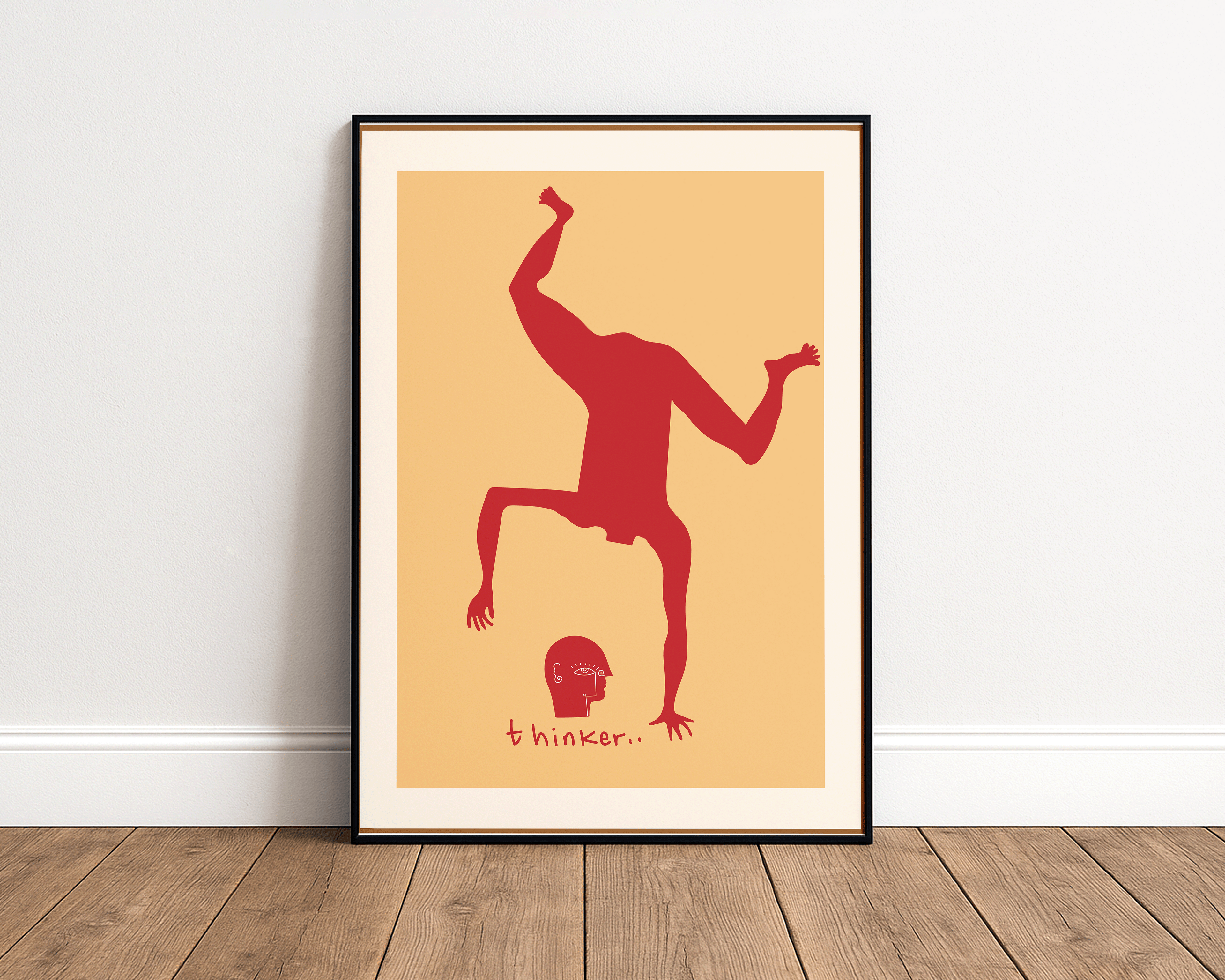 Abstract Red Figure – Matisse Inspired Modern Art Print