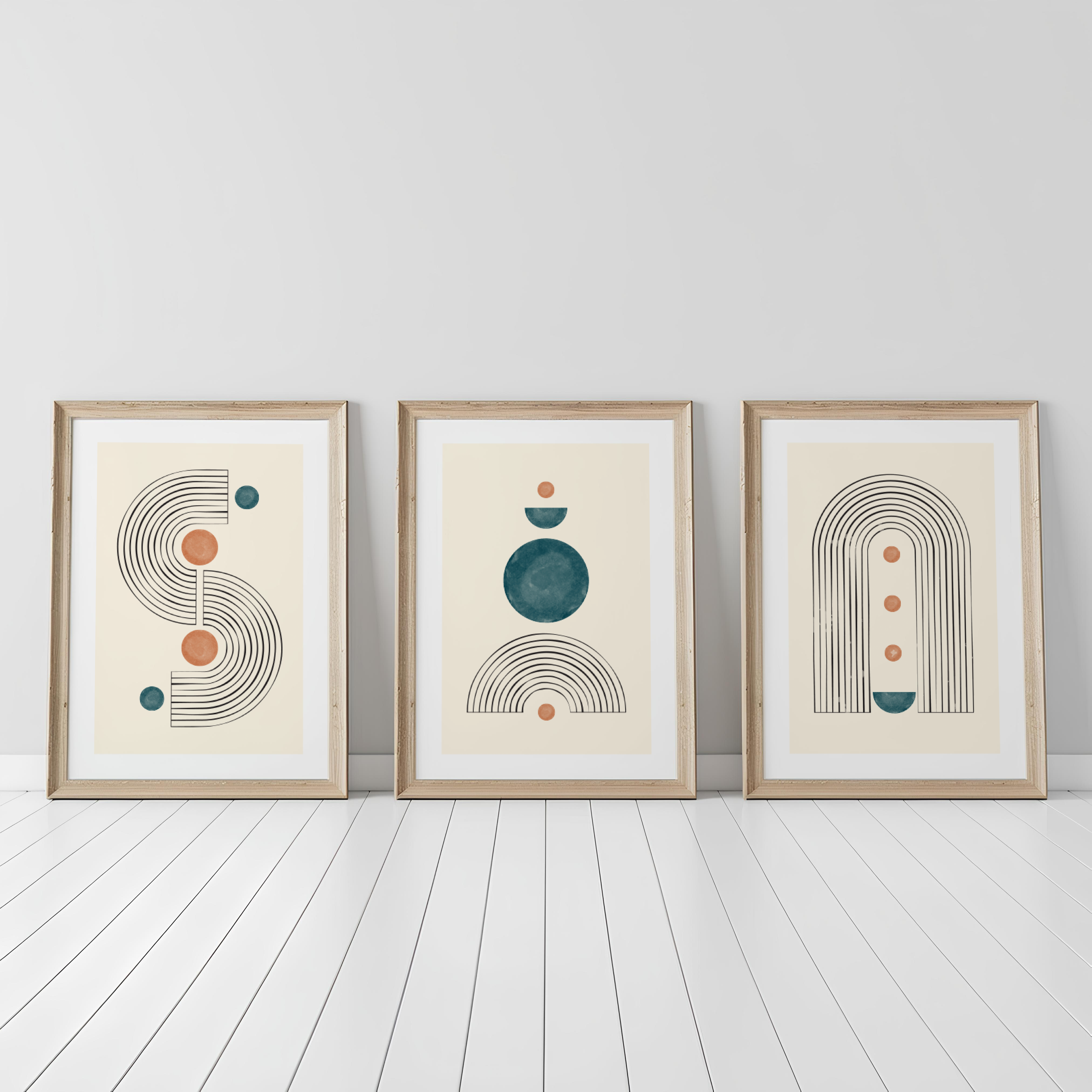 MODERN BOHO GEOMETRIC WALL ART SET – MID-CENTURY