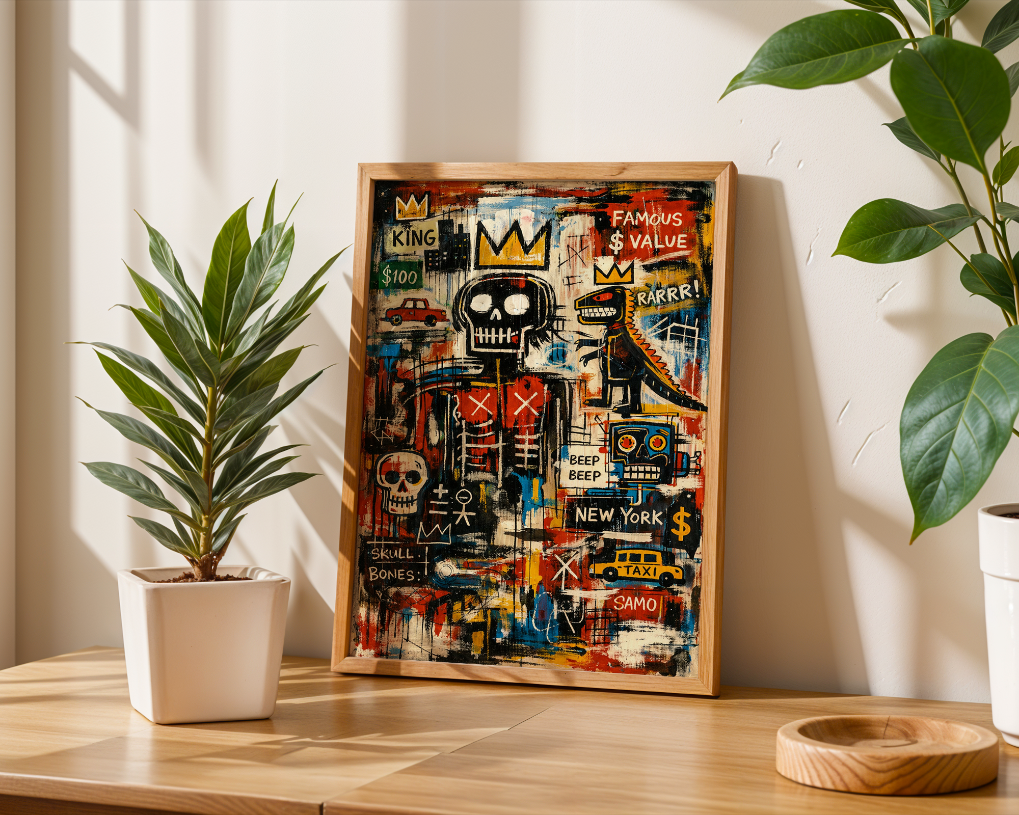 Basquiat Inspired Skull King – New York Street Art Print