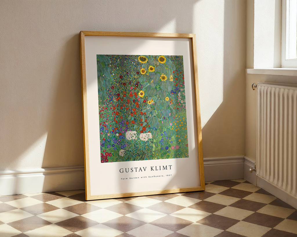 Farm Garden with Sunflowers – Gustav Klimt Art Print