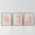 BLUSH PINK FLORAL WALL ART SET – MODERN BOTANICAL FLOWER PRINTS