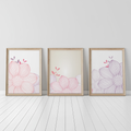 PINK & LILAC FLORAL LINE WALL ART SET – MODERN MINIMALIST FLOWER PRINTS