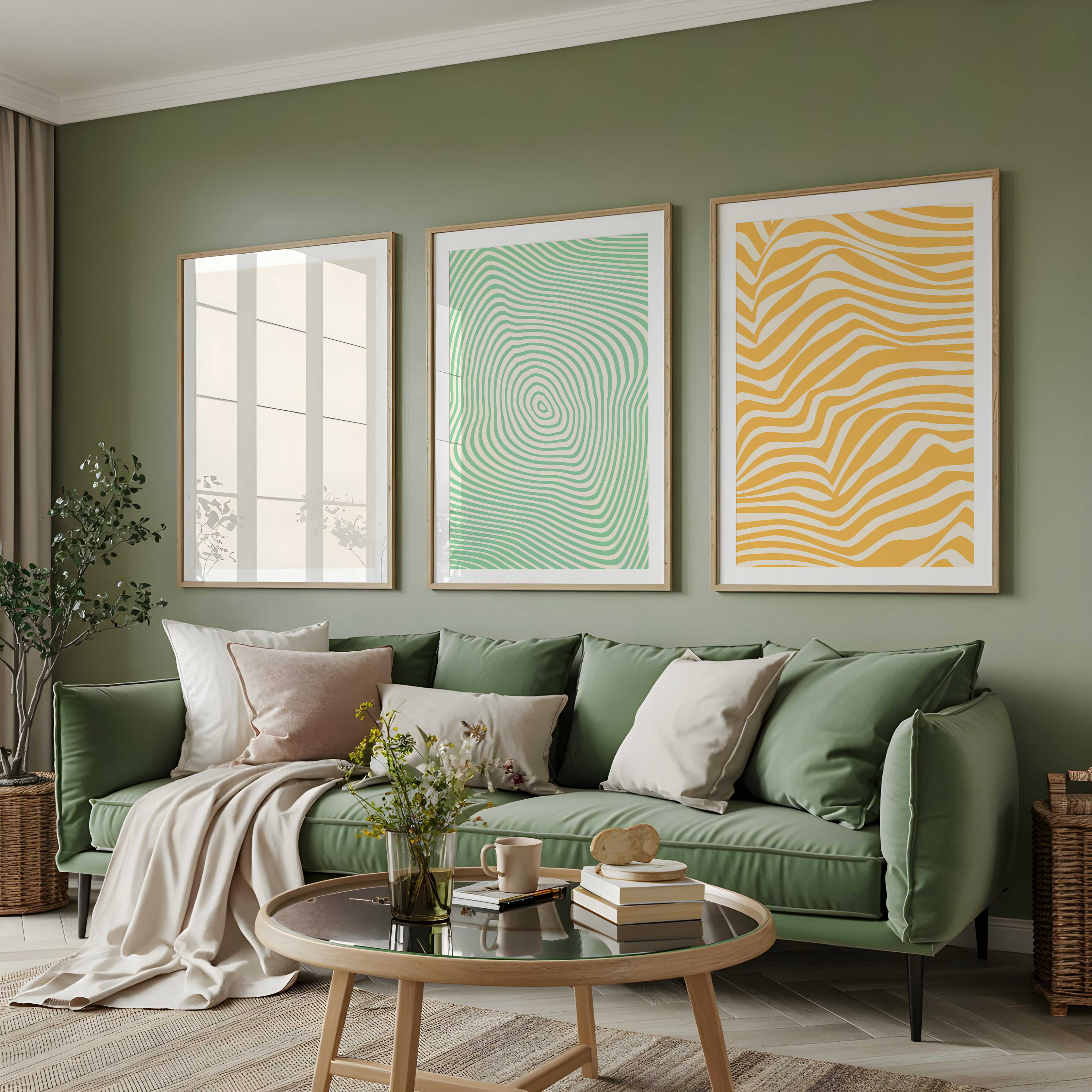 RETRO OP ART ABSTRACT WALL ART SET – MID-CENTURY MODERN