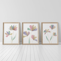 PASTEL BOTANICAL WALL ART SET – MODERN FLORAL LINE PRINTS