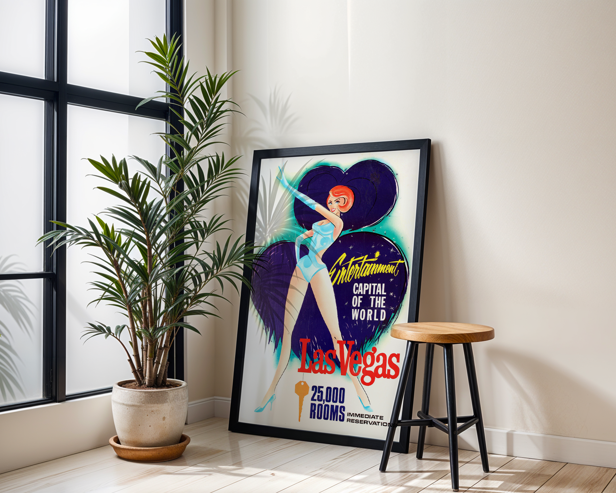 LAS VEGAS VINTAGE TRAVEL POSTER – ENTERTAINMENT CAPITAL RETRO WALL ART