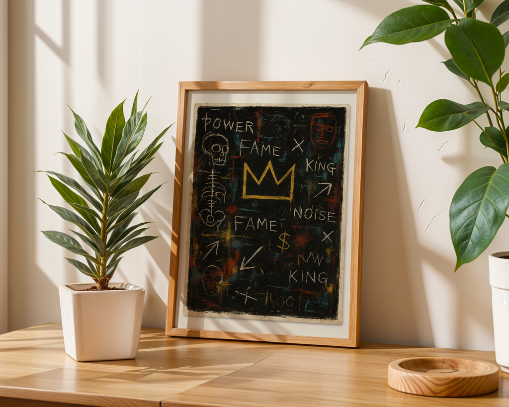 Basquiat Inspired Crown – Power Fame King Urban Graffiti Wall Art