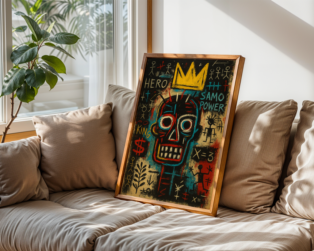 SAMO Hero Crown – Basquiat Inspired Neo-Expressionist Graffiti Wall Art