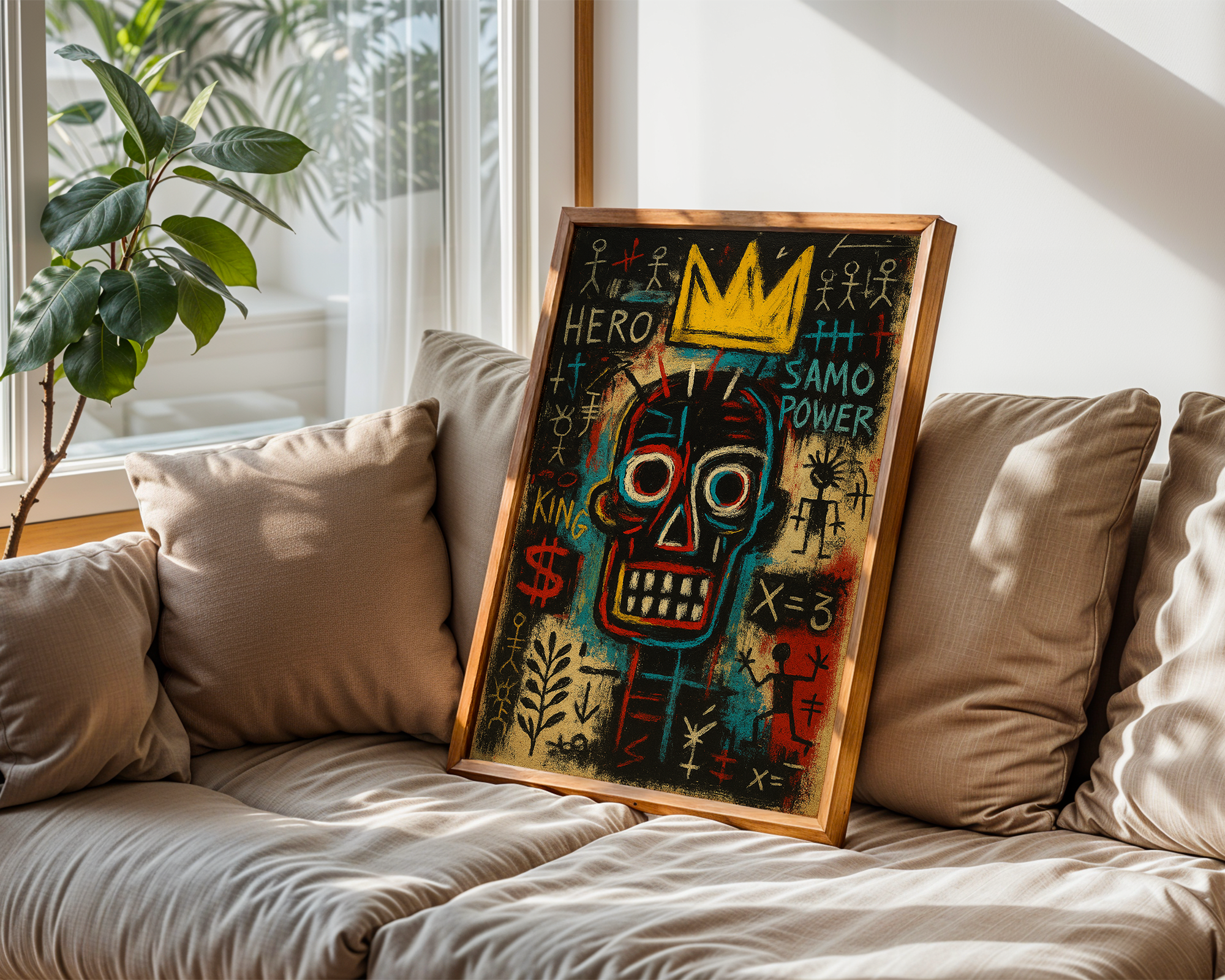 SAMO Hero Crown – Basquiat Inspired Neo-Expressionist Graffiti Wall Art
