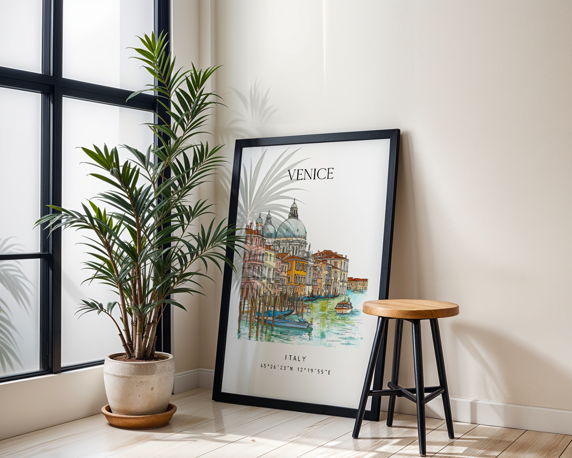 VENICE TRAVEL POSTER – GRAND CANAL WATERCOLOR WALL ART