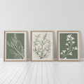 SAGE GREEN BOTANICAL WALL ART SET – MINIMALIST FLORAL LINE PRINTS