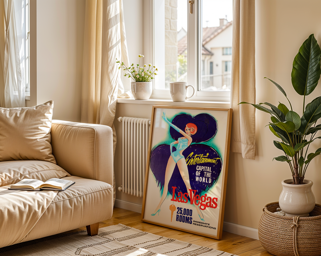 LAS VEGAS VINTAGE TRAVEL POSTER – ENTERTAINMENT CAPITAL RETRO WALL ART