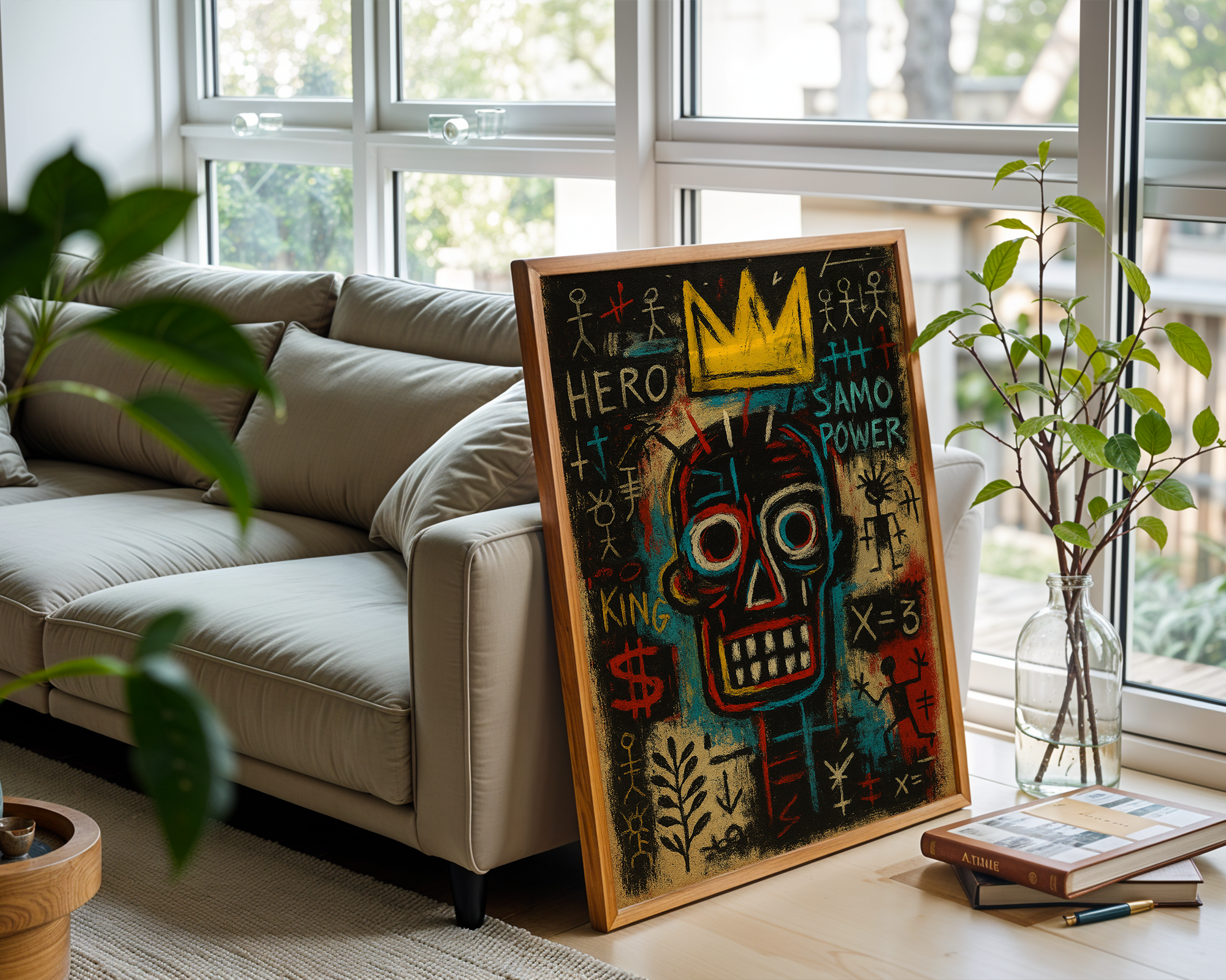 SAMO Hero Crown – Basquiat Inspired Neo-Expressionist Graffiti Wall Art