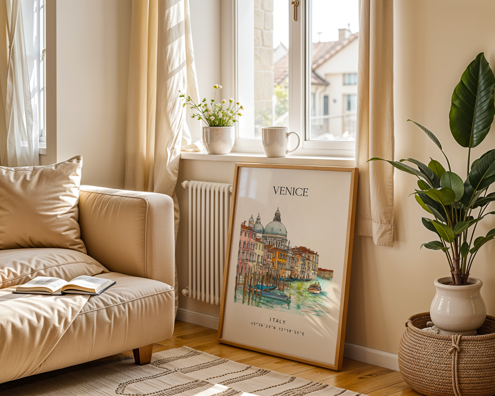 VENICE TRAVEL POSTER – GRAND CANAL WATERCOLOR WALL ART