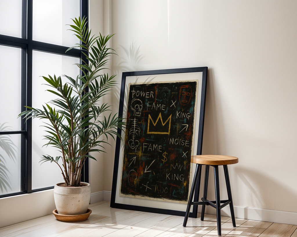 Basquiat Inspired Crown – Power Fame King Urban Graffiti Wall Art