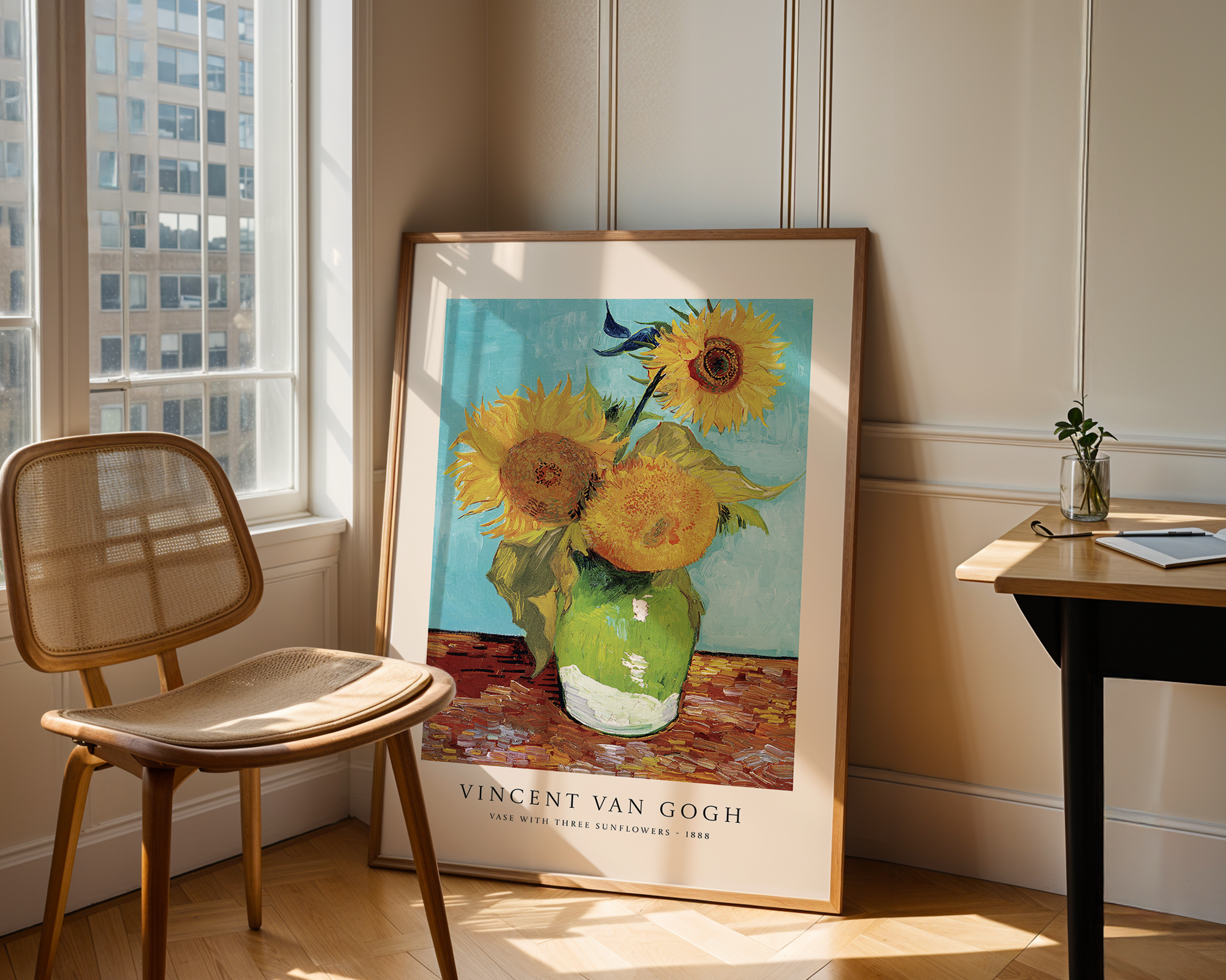 Vase with Three Sunflowers (1888) – Vincent van Gogh Art Print