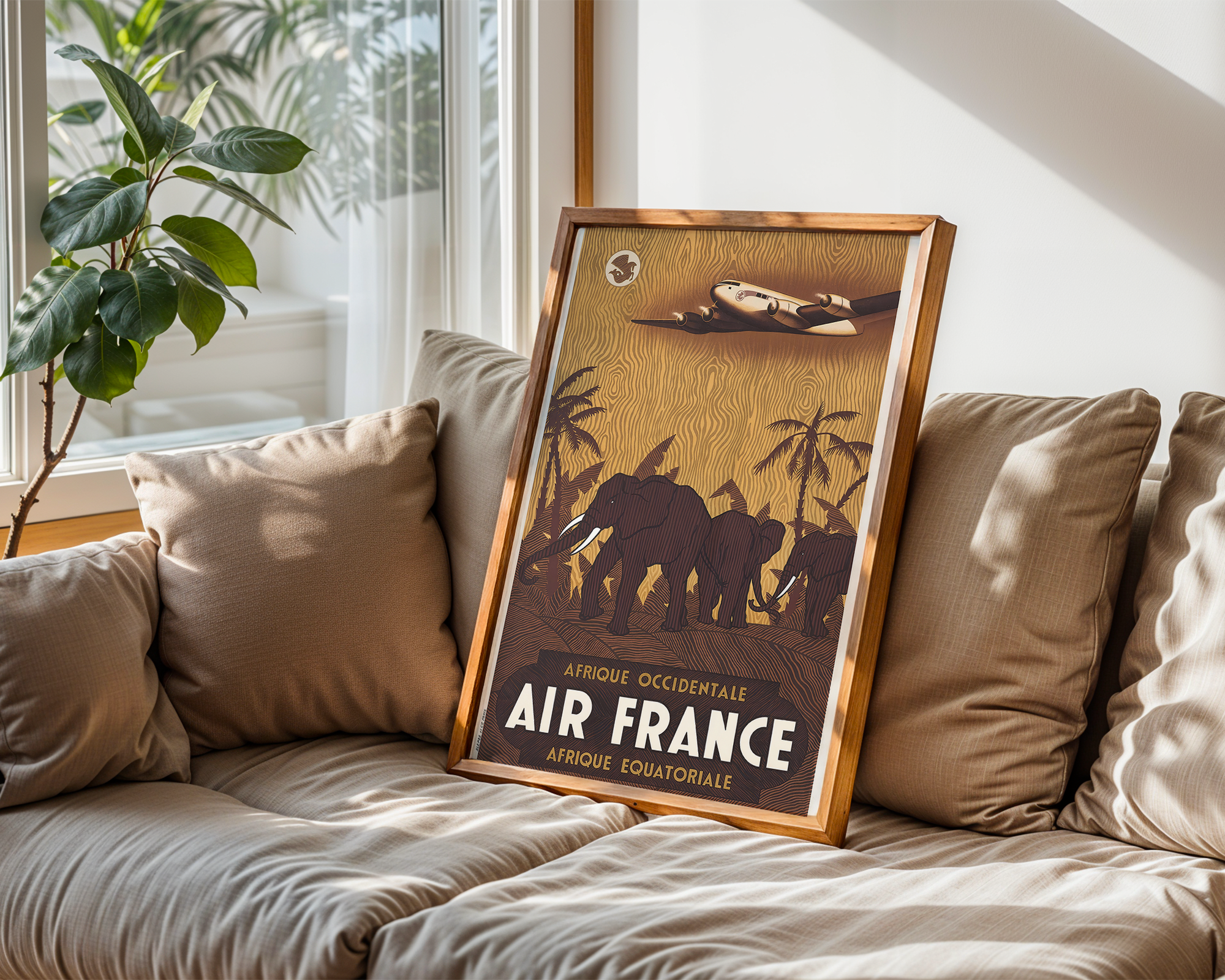 AFRICA TRAVEL POSTER – AIR FRANCE VINTAGE AIRLINE WALL ART