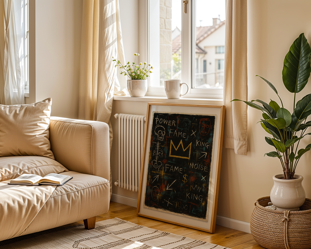 Basquiat Inspired Crown – Power Fame King Urban Graffiti Wall Art
