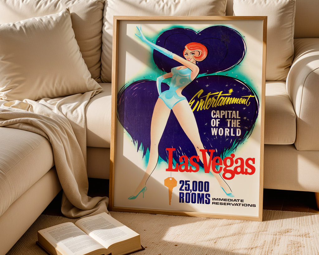 LAS VEGAS VINTAGE TRAVEL POSTER – ENTERTAINMENT CAPITAL RETRO WALL ART