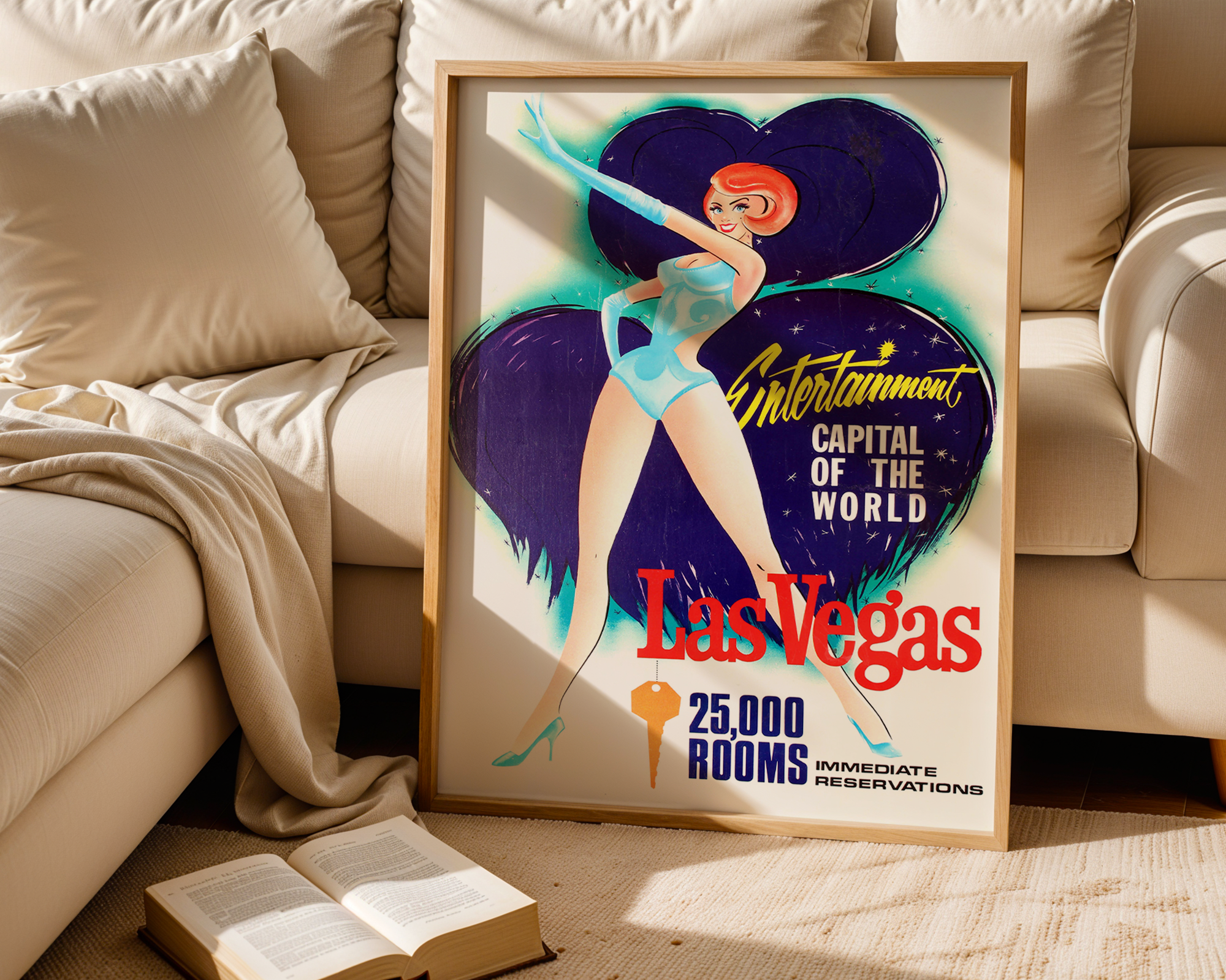 LAS VEGAS VINTAGE TRAVEL POSTER – ENTERTAINMENT CAPITAL RETRO WALL ART