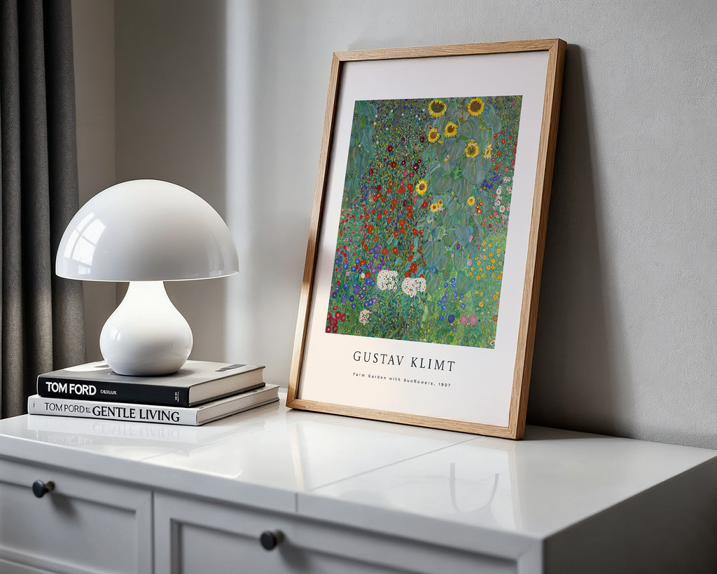 Farm Garden with Sunflowers – Gustav Klimt Art Print