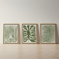 GREEN BOTANICAL BOHO WALL ART SET – TROPICAL LEAF MINIMALIST PRINTS