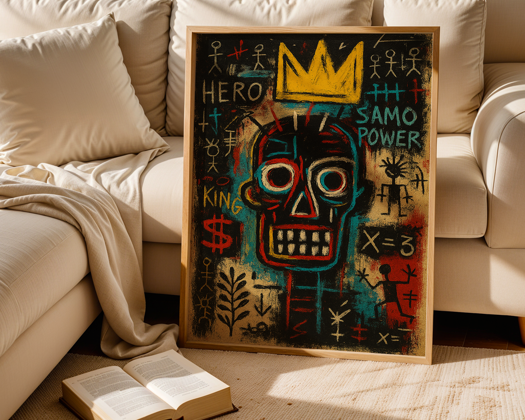 SAMO Hero Crown – Basquiat Inspired Neo-Expressionist Graffiti Wall Art