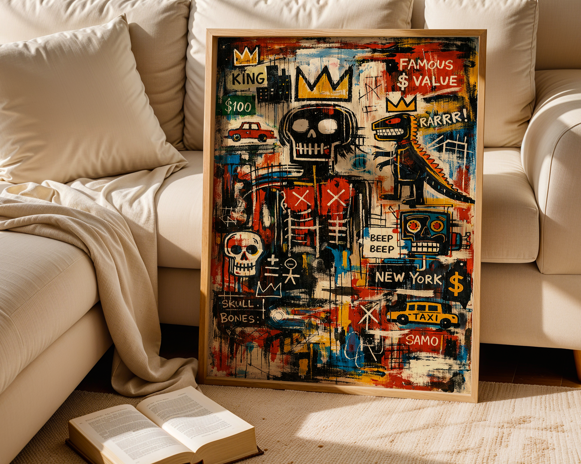 Basquiat Inspired Skull King – New York Street Art Print