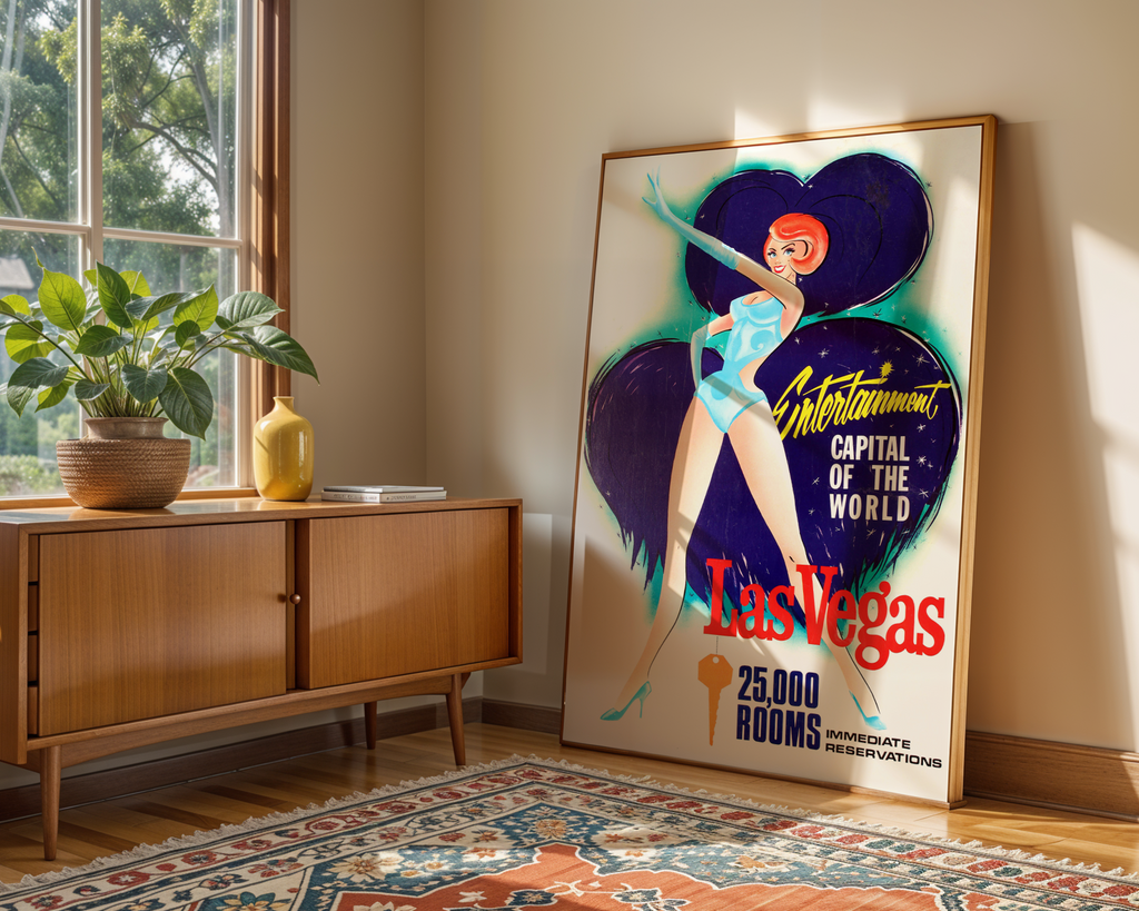 LAS VEGAS VINTAGE TRAVEL POSTER – ENTERTAINMENT CAPITAL RETRO WALL ART