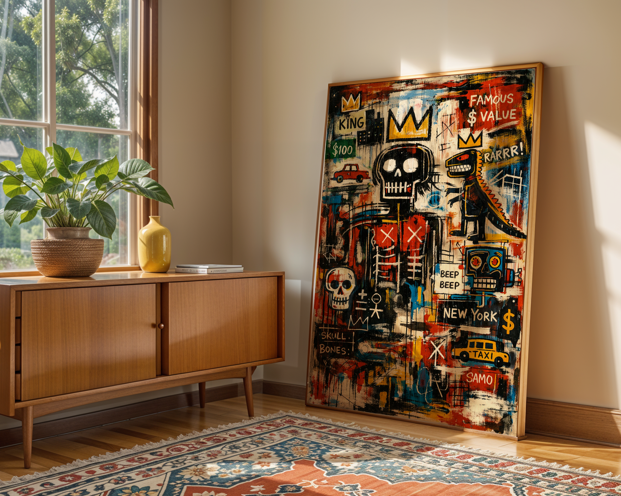 Basquiat Inspired Skull King – New York Street Art Print