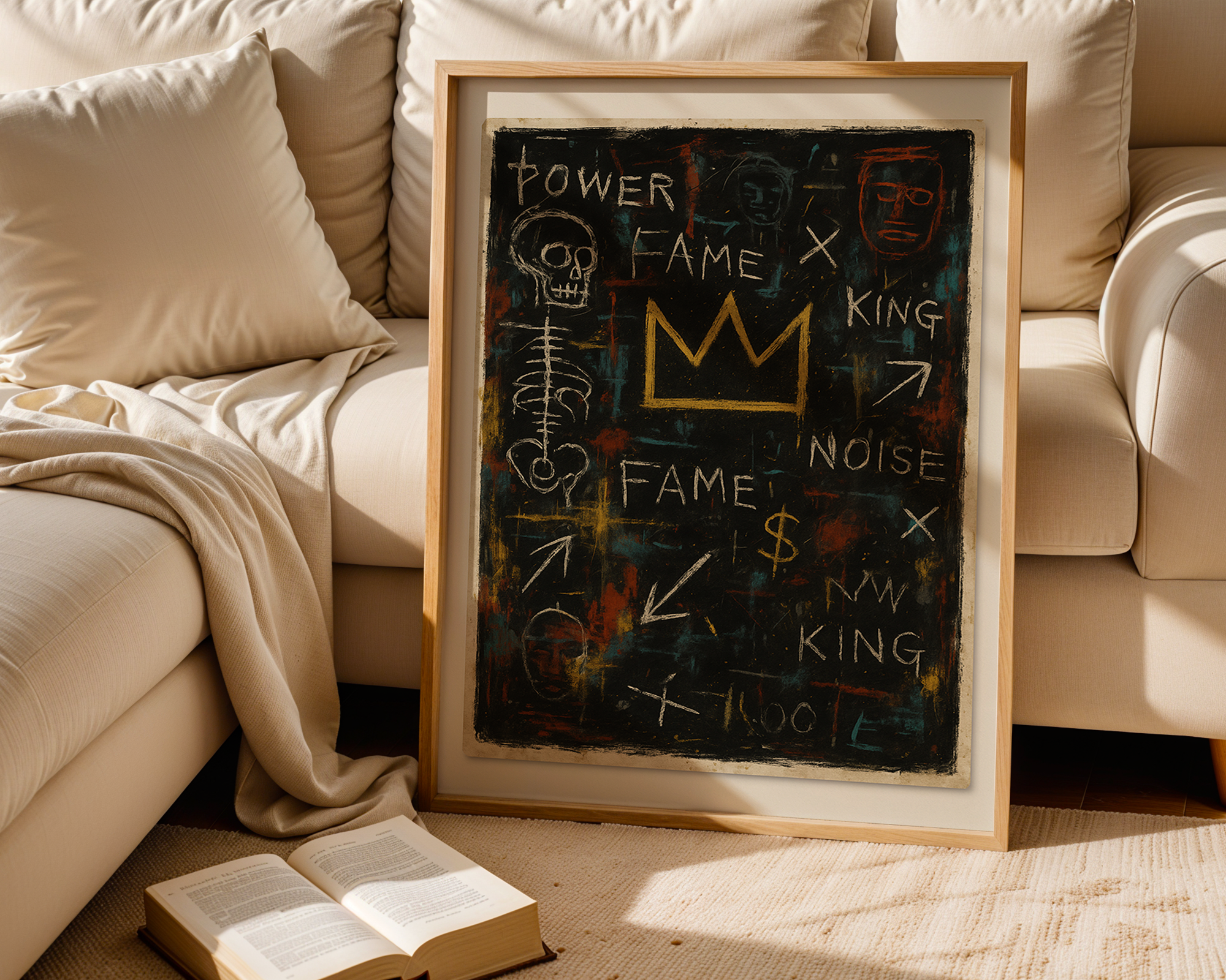 Basquiat Inspired Crown – Power Fame King Urban Graffiti Wall Art