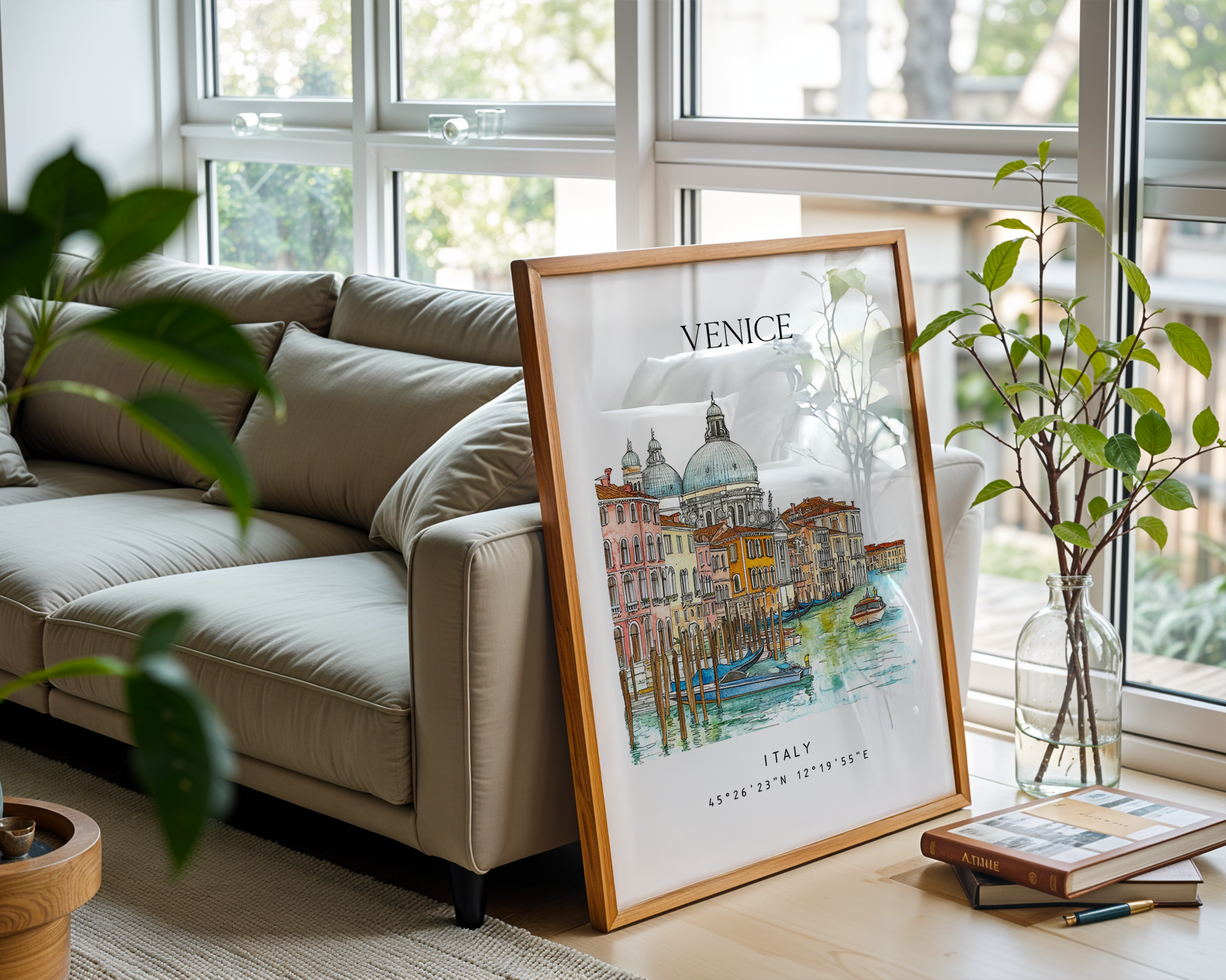 VENICE TRAVEL POSTER – GRAND CANAL WATERCOLOR WALL ART