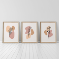 BLUSH BOHO FLORAL WALL ART SET – MINIMALIST LINE DRAWING BOTANICAL PRINTS