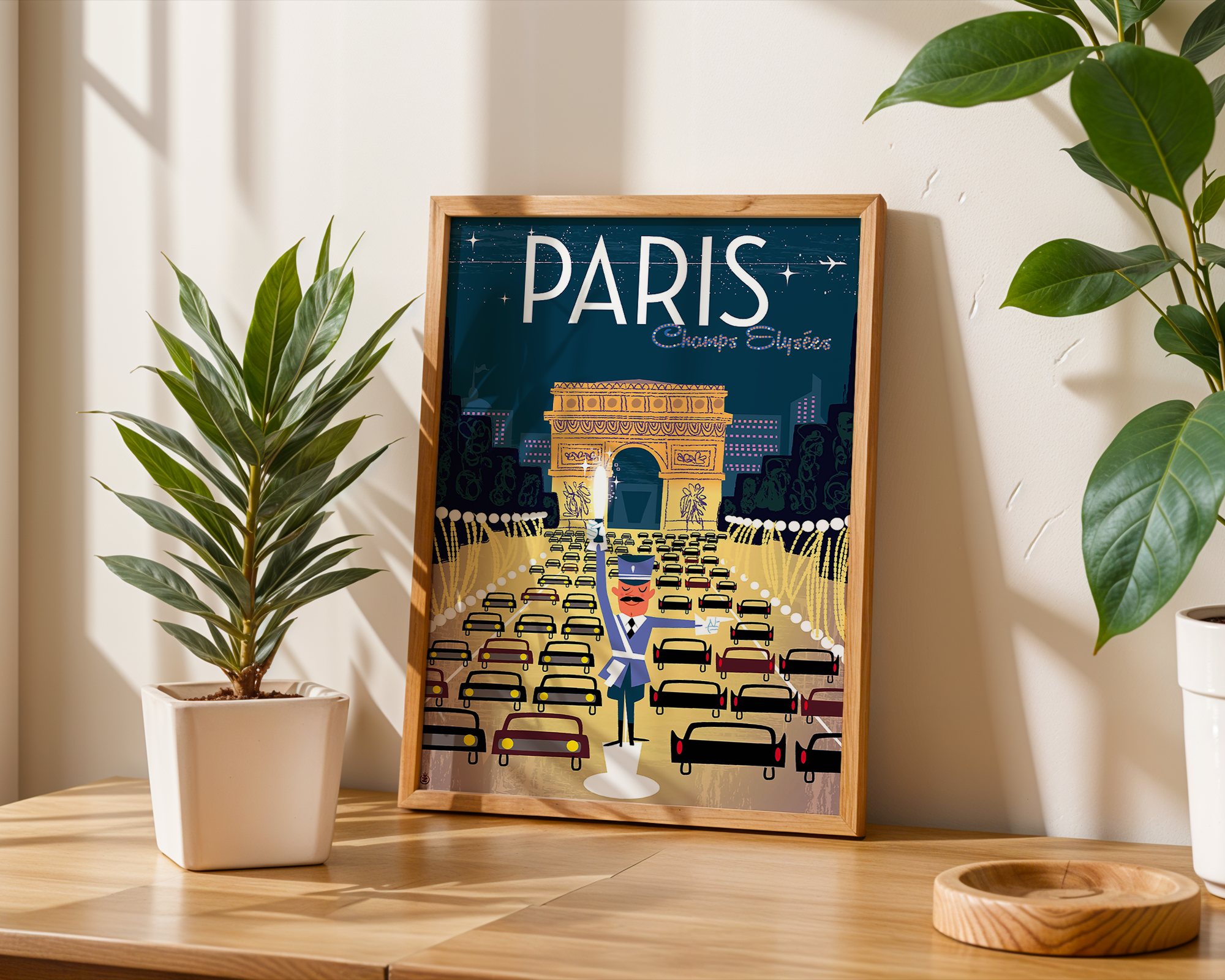 PARIS CHAMPS-ÉLYSÉES VINTAGE TRAVEL POSTER – ARC DE TRIOMPHE