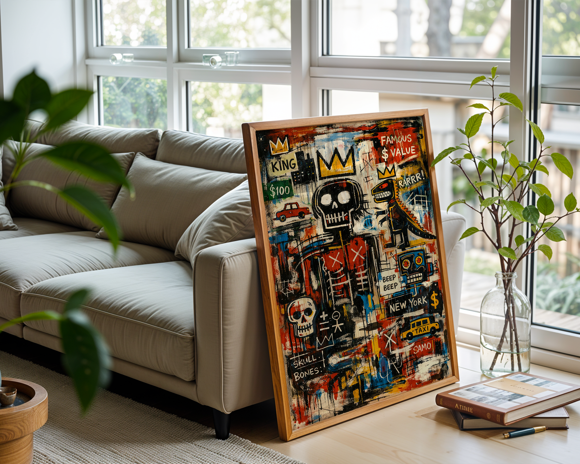 Basquiat Inspired Skull King – New York Street Art Print