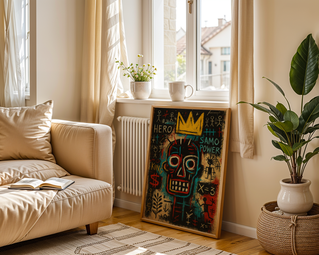 SAMO Hero Crown – Basquiat Inspired Neo-Expressionist Graffiti Wall Art
