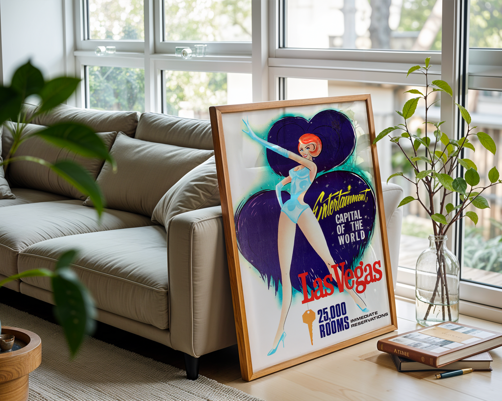 LAS VEGAS VINTAGE TRAVEL POSTER – ENTERTAINMENT CAPITAL RETRO WALL ART